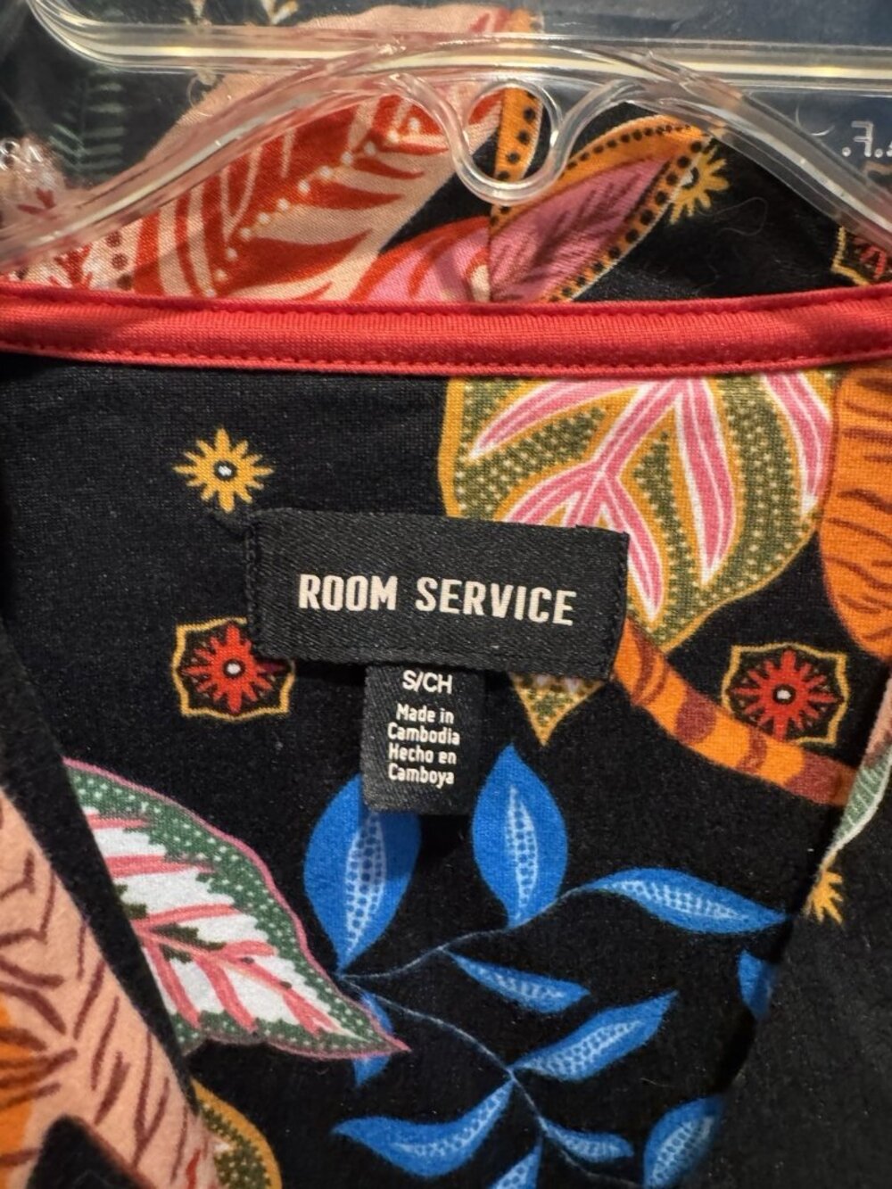 Room Service Women's Tiger Black Orange Multi Floral Pajama Set PJs S Small NEW - Picture 12 of 16